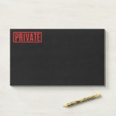 Private Notizen mit schwarzem Stempel (Auf Schreibtisch)