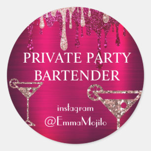 Private Party Barkeeper Angebot Classic Round S Runder Aufkleber