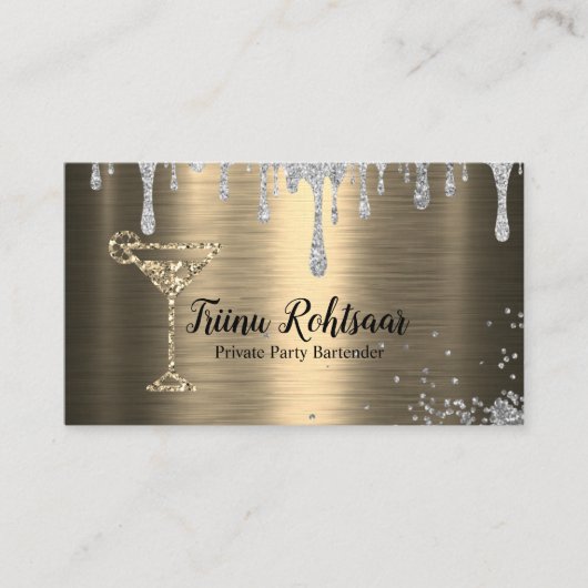 Private Party Barkeeper Business Card Visitenkarte (Vorderseite)