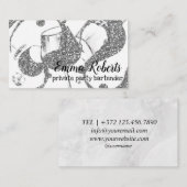 Private Party Barkeeper Silver Business Card Visitenkarte (Vorne/Hinten)