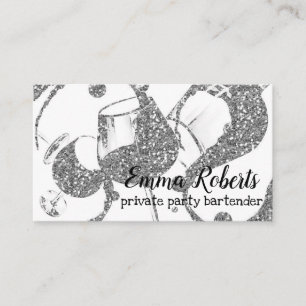 Private Party Barkeeper Silver Business Card Visitenkarte