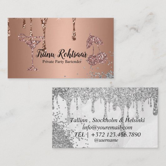 Private Party Barkeeper Visitenkarte (Vorne/Hinten)
