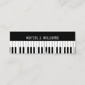 Private Piano Lessons Music Teacher Black Mini Visitenkarte (Vorderseite)