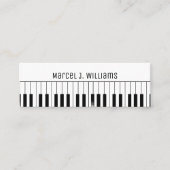 Private Piano Lessons Music Teacher white Mini Visitenkarte (Vorderseite)