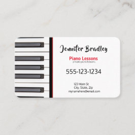 Private Piano Teacher Business Cards Visitenkarte