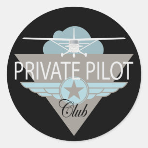 Private Pilot Club Runder Aufkleber