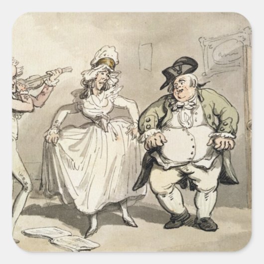 Private Praxis vor dem Ball, von "Szene Quadratischer Aufkleber (Vorderseite)