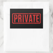 Private rechteckige Aufkleber mit schwarzem Stempe (Tasche)