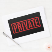 Private rechteckige Aufkleber mit schwarzem Stempe (Umschlag)
