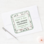 Private Sammlung florale handgefertigte Kerze Quadratischer Aufkleber (Umschlag)