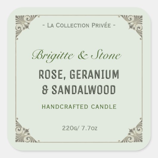 Private Sammlung handgefertigt viridescent Candle Quadratischer Aufkleber (Vorderseite)