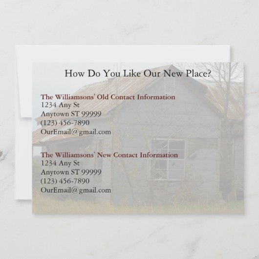 Private Schöne Adressenänderung: Besuchen Sie Ankündigung (Rückseite)