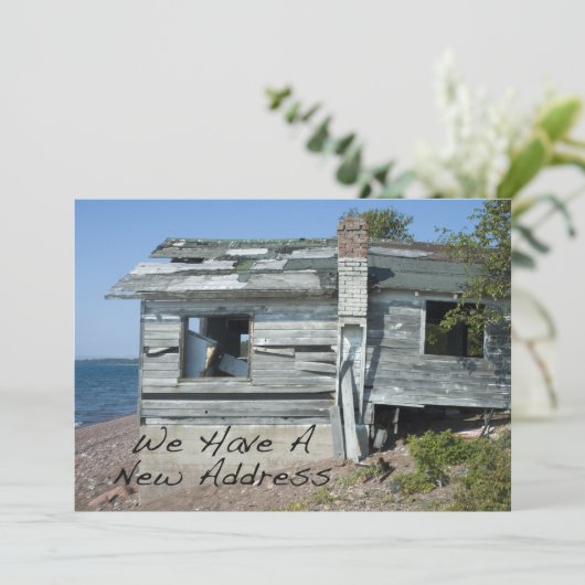 Private Schöne Adressenänderung: Seaside Zuhause Ankündigung (Stehend Vorderseite)