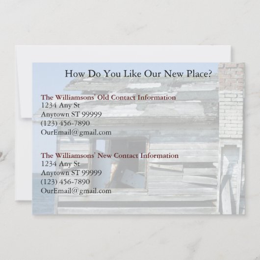 Private Schöne Adressenänderung: Seaside Zuhause Ankündigung (Rückseite)