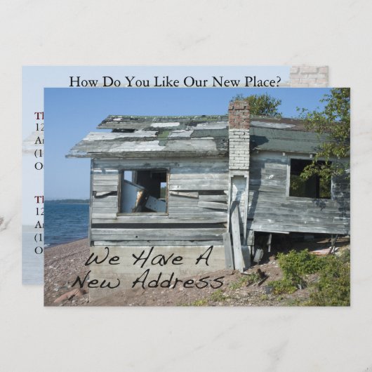 Private Schöne Adressenänderung: Seaside Zuhause Ankündigung (Vorne/Hinten)