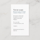 Private Scuba Diving Business Card Visitenkarte (Rückseite)