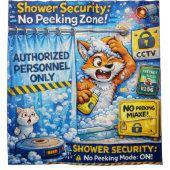 Private Shower Time | Funny Bathroom Humor Cartoon Duschvorhang (Vorderseite)