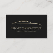 Private Transportation QR Code Black & Gold Visitenkarte (Vorderseite)