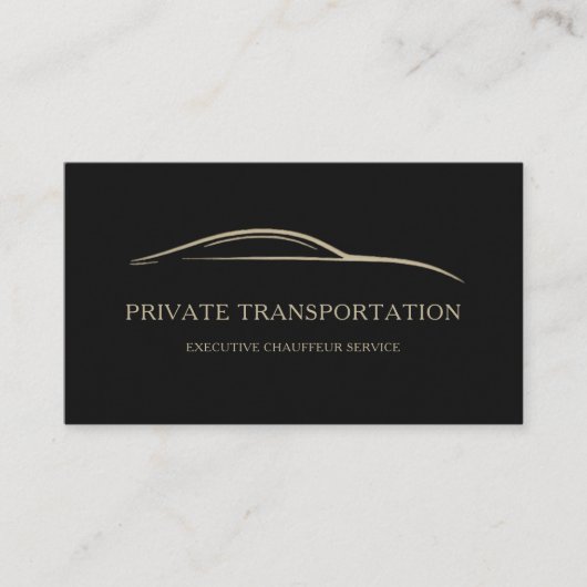 Private Transportation QR Code Black & Gold Visitenkarte (Vorderseite)