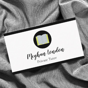 Private Tutor Lehrerin Minimalistisches Buch Visitenkarte
