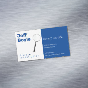 Private Untersuchung Detective Beruflich Blue Magnetische Visitenkarte