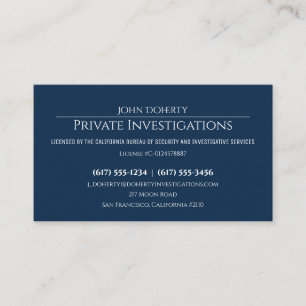 Private Untersuchungen   Detective Deep Blue Visitenkarte