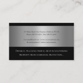 Private Untersuchungen | Detektiv Beruflich Visitenkarte (Rückseite)