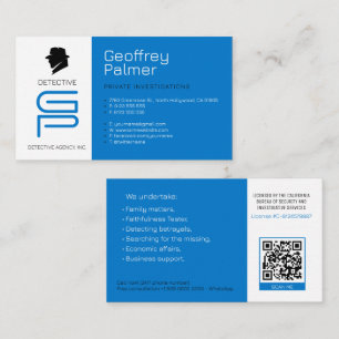 Private Untersuchungen   Detektiv Beruflich Visitenkarte