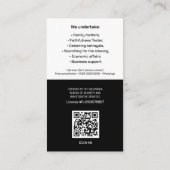 Private Untersuchungen | Detektiv Beruflich Visitenkarte (Rückseite)