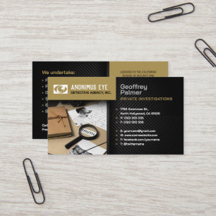 Private Untersuchungen Detektiv Beruflich Visitenkarte