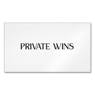 Private Wins Minimalistisches Geschäft  Magnetische Visitenkarte
