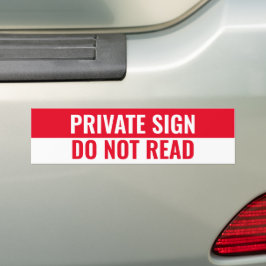 PRIVATE ZEICHEN, NICHT LESEN AUTOAUFKLEBER