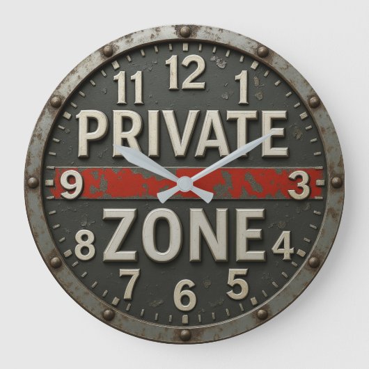 Private zone metallic große wanduhr (Vorderseite)