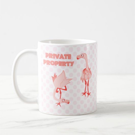 Privateigentum-Flamingos Kaffeetasse (Links)