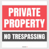 Privateigentum ohne Verletzung Aufkleber (Blatt)