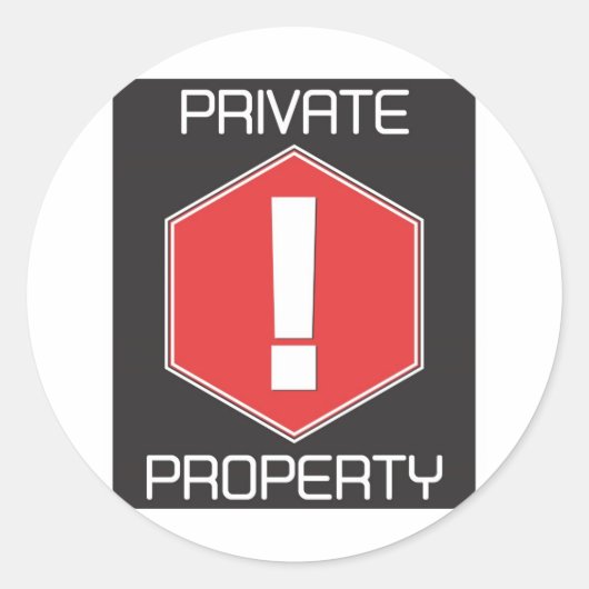 Privateigentum Runder Aufkleber (Vorderseite)