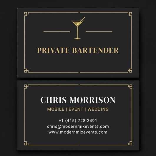 Privater Barkeeper Profi Visitenkarte