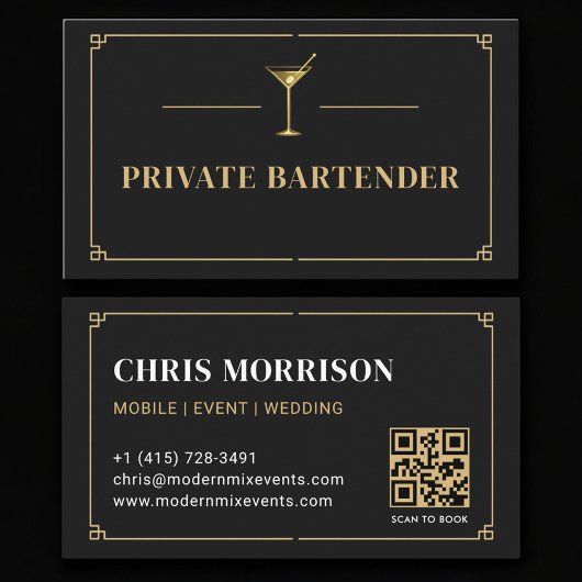 Privater Barkeeper QR-Code Professional Visitenkarte