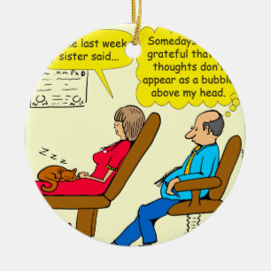 Privater Blasen-Therapeut-Cartoon des Gedankens Keramik Ornament