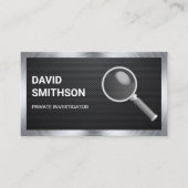 Privater Detektor für schwarze Kohlenstofffaser Visitenkarte (Vorderseite)