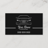 Privater Fahrer oder Taxi elegant schwarz Visitenkarte (Vorderseite)