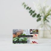 Privater Koch hält | Catering-Geschäfts-Karte Visitenkarte (Stehend Vorderseite)