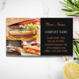 privater Kochs-Catering des Hamburgersandwiches Visitenkarte