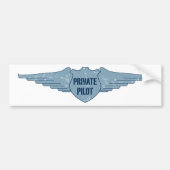 Privater Pilot Blue Wings Autoaufkleber (Vorne)