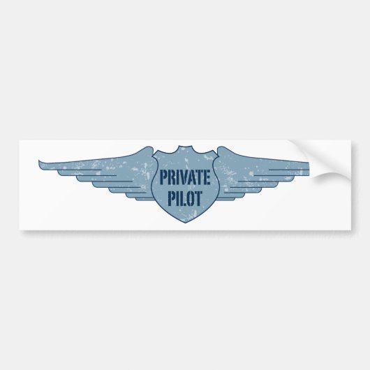Privater Pilot Blue Wings Autoaufkleber (Vorne)