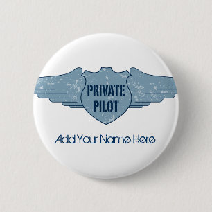 Privater Pilot Blue Wings Button