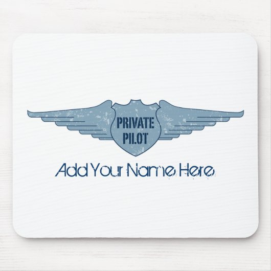 Privater Pilot Blue Wings Mousepad (Vorne)