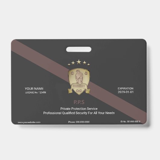 Privater Sicherheitsdienst Ausweis (Vorderseite)
