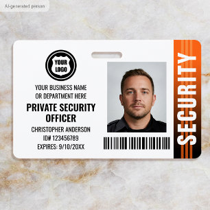 Privater Sicherheitswachmann Foto Logo Orange Ausweis