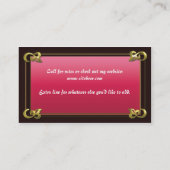 privater Tänzer Visitenkarte (Rückseite)